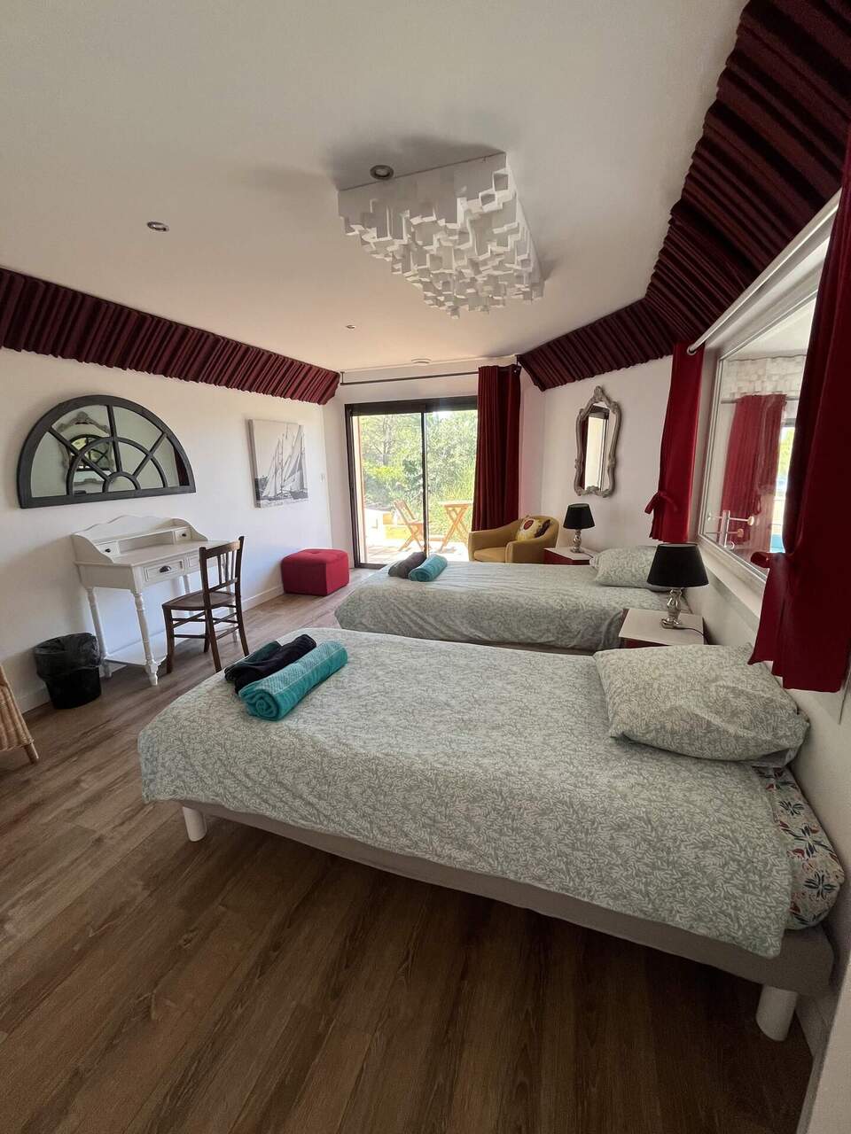 Chambre à lits jumeaux, autre vue, Villa Coda