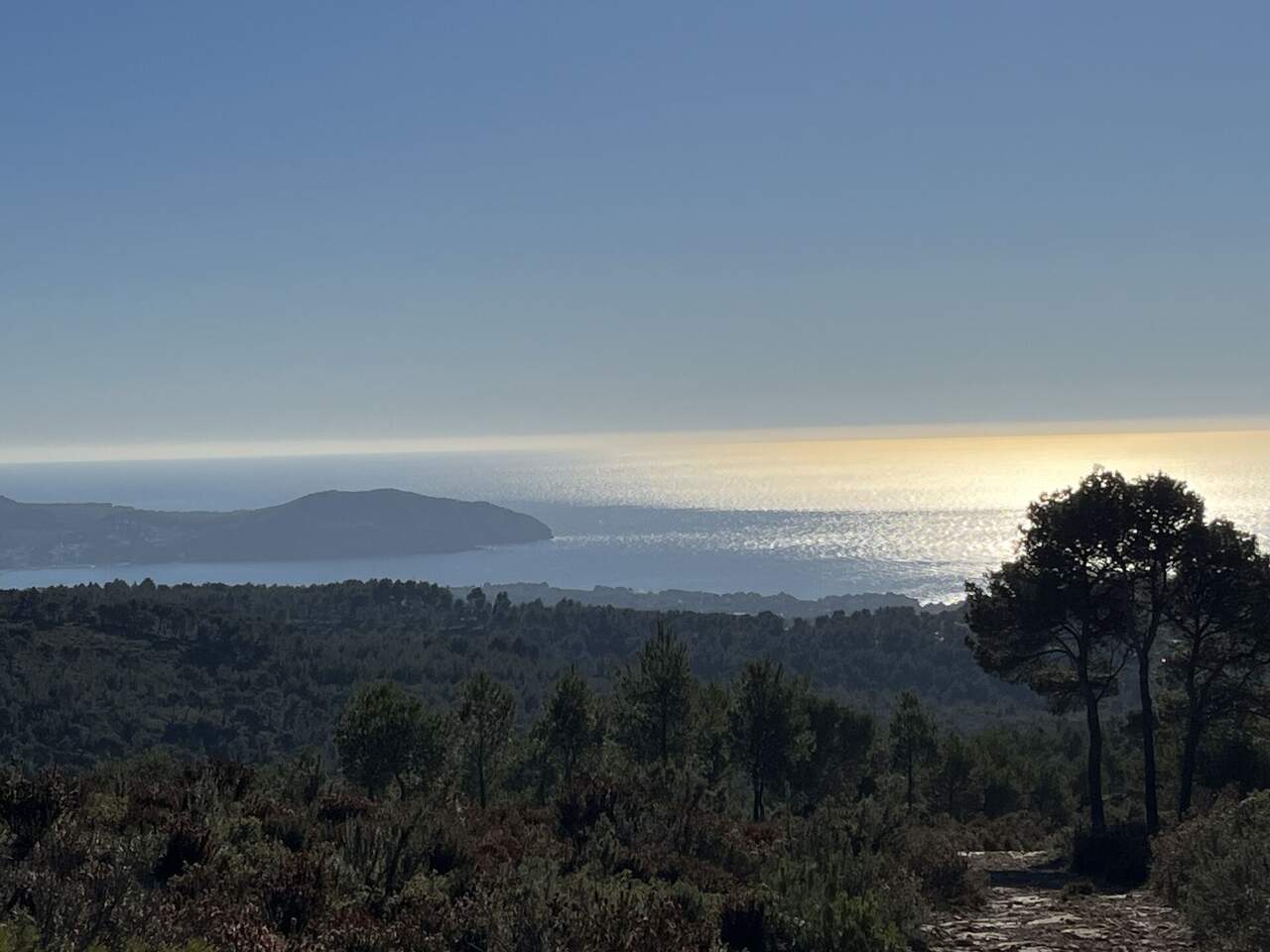 Vue sur la mer et les calanques depuis les hauteurs de Ceyreste